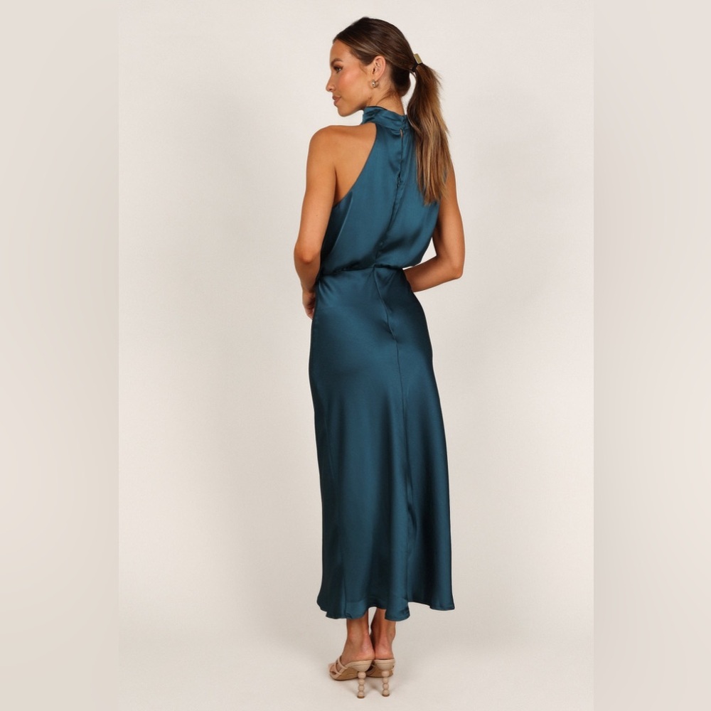 NEW Petal & Pup Anabelle Halter Neck Midi Teal Dress L - Picture 4 of 15